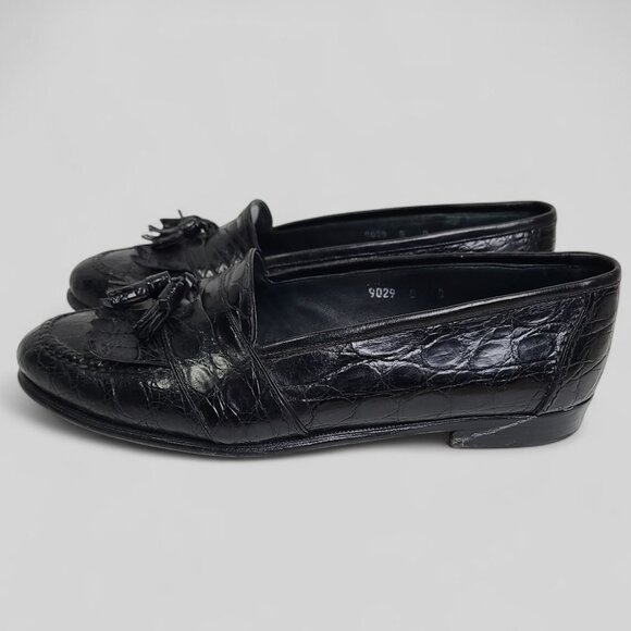 DAVANZATI Handmade Italy Black 8 D Tassel Loafer Shoes main image 8